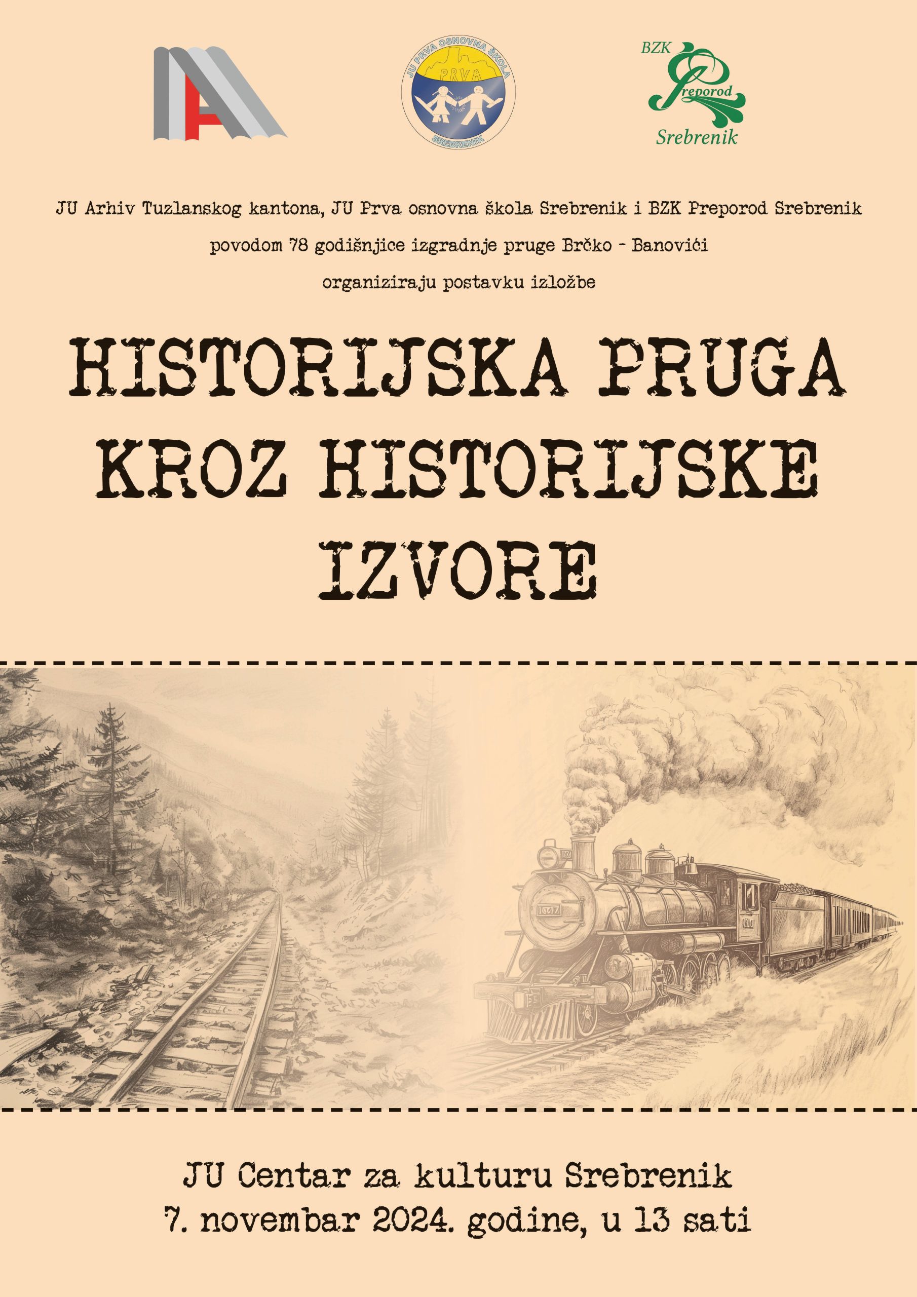 Postavka izložbe Arhiva TK “Historijska pruga kroz historijske izvore” u Srebreniku